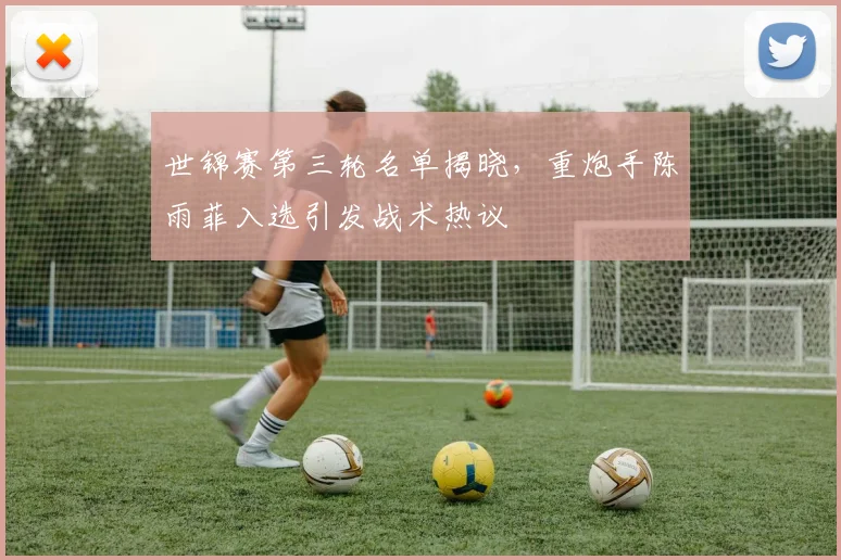 世锦赛第三轮名单揭晓，重炮手陈雨菲入选引发战术热议